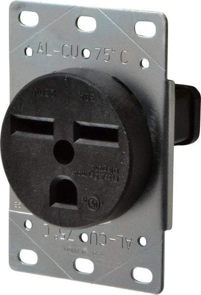Pass & Seymour - 250 VAC, 30 Amp, 6-30R NEMA Configuration, Brown, Industrial Grade, Self Grounding Single Receptacle - 1 Phase, 2 Poles, 3 Wire, Flush Mount - Exact Tool & Supply