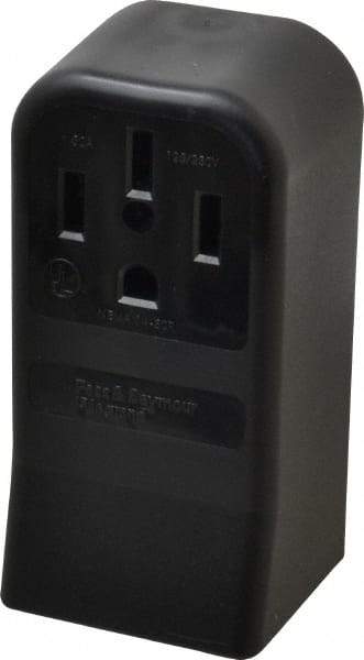 Pass & Seymour - 125/250 VAC, 50 Amp, 14-50R NEMA Configuration, Brown, Industrial Grade, Self Grounding Single Receptacle - 1 Phase, 3 Poles, 4 Wire, Surface Mount - Exact Tool & Supply