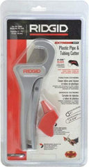 Ridgid - 1/8" to 1-3/8" Pipe Capacity, Single Stroke Cutter - Cuts Plastic, Rubber, PVC, CPVC - Exact Tool & Supply