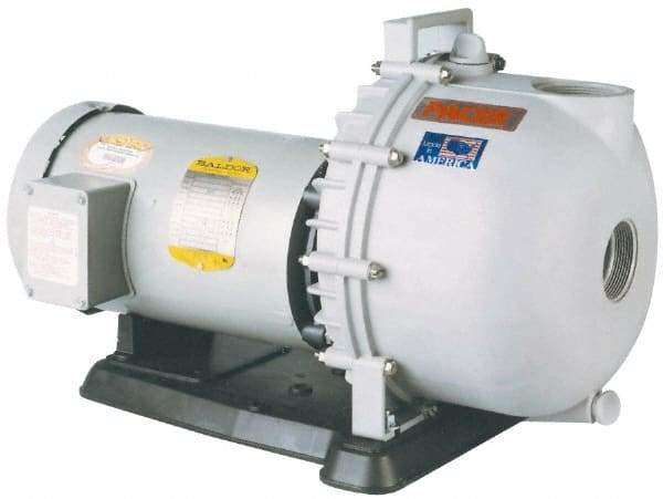 Value Collection - 115/230 Volt, 1 Phase, 5 HP, Self Priming Pump - 2 Inch Inlet, 195 Max GPM, TEFC Motor, Polyester Housing and Impeller, Carbon Ceramic Seal - Exact Tool & Supply