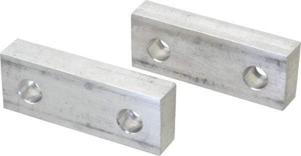 Gibraltar - 4" Wide x 1-1/2" High x 3/4" Thick, Flat/No Step Vise Jaw - Soft, Aluminum, Fixed Jaw, Compatible with 4" Vises - Exact Tool & Supply