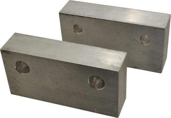 Gibraltar - 6" Wide x 3" High x 1-1/2" Thick, Flat/No Step Vise Jaw - Soft, Aluminum, Fixed Jaw, Compatible with 6" Vises - Exact Tool & Supply