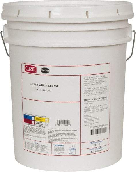 CRC - 35 Lb Pail Lithium General Purpose Grease - White, 300°F Max Temp, NLGIG 1-1/2, - Exact Tool & Supply