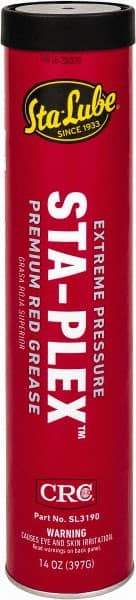 CRC - 14 oz Cartridge Lithium Extreme Pressure Grease - Red, Extreme Pressure & Food Grade, 325°F Max Temp, NLGIG 2, - Exact Tool & Supply