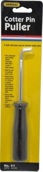 General - 7-1/2" OAL Carbon Steel Cotter Pin Puller Awl - Plastic Handle - Exact Tool & Supply