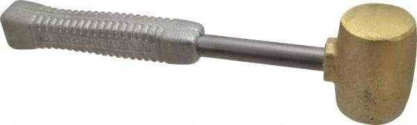 American Hammer - 5 Lb Head 2" Face Brass Head Hammer - 13-1/2" OAL, Aluminum Handle - Exact Tool & Supply