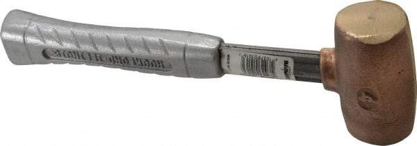 American Hammer - 4 Lb Head 1-3/4" Face Bronze Head Hammer - 11-1/2" OAL, Aluminum Handle - Exact Tool & Supply