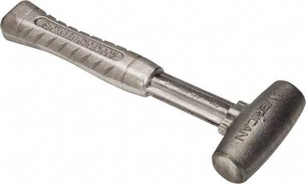 American Hammer - 2 Lb Head 1-1/4" Face Zinc Aluminum Alloy Nonmarring Hammer - 11-1/2" OAL, Aluminum Handle - Exact Tool & Supply