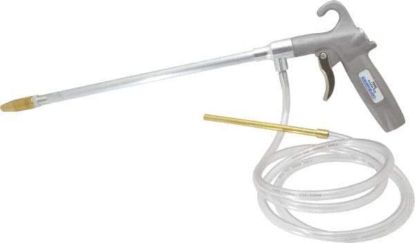 Guardair - 150 Max psi Safety Extension Tube Pistol Type Lever Blow Gun with 6' Siphon Tube - 1/4 NPT, 12" Tube Length, Aluminum - Exact Tool & Supply