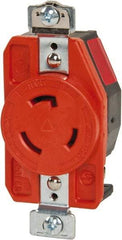 Cooper Wiring Devices - 125 VAC, 20 Amp, L5-20R NEMA, Isolated Ground Receptacle - 2 Poles, 3 Wire, Female End, Orange - Exact Tool & Supply