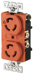 Cooper Wiring Devices - 125 VAC, 15 Amp, L5-15R NEMA, Isolated Ground Receptacle - 2 Poles, 3 Wire, Female End, Orange - Exact Tool & Supply