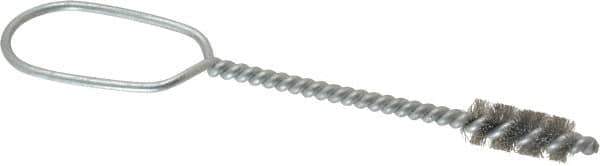 Schaefer Brush - 7/16 Inch Actual Brush Diameter, 1/4 Inch Inside Diameter, Carbon Steel, Plumbing, Hand Fitting and Cleaning Brush - 3/8 Refrigeration Outside Diameter, 1 Inch Brush Length, 11/64 Inch Trim Length, 0.005 Wire, Oval Formed Wire Handle - Exact Tool & Supply