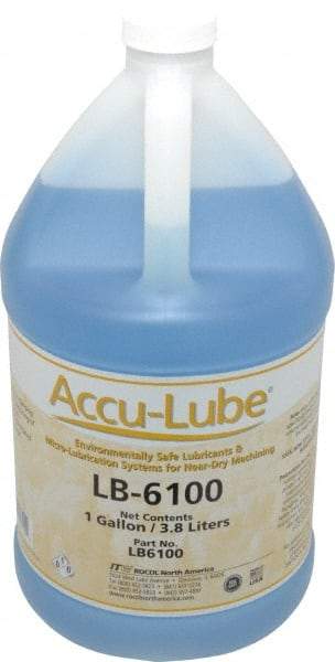 Accu-Lube - Accu-Lube LB-6100, 1 Gal Bottle Cutting & Sawing Fluid - Natural Ingredients, For Cutting, Drilling, Grinding, Milling, Punching, Stamping, Tapping - Exact Tool & Supply