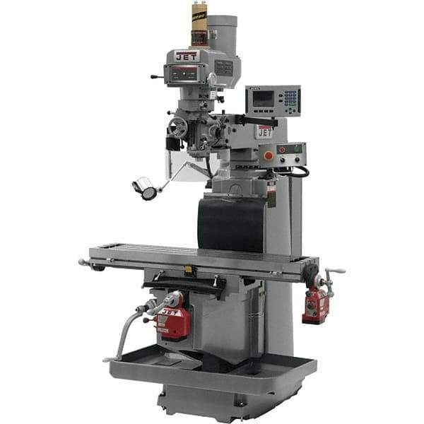 Jet - 54" Long x 12" Wide, 3 Phase Acu-Rite 200S CNC Milling Machine - Variable Speed Pulley Control, R8 Taper, 5 hp - Exact Tool & Supply