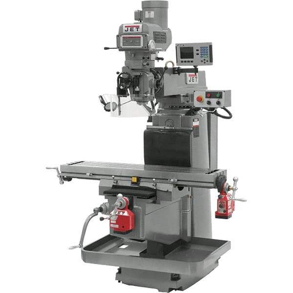 Jet - 54" Long x 12" Wide, 3 Phase Acu-Rite 200S CNC Milling Machine - Variable Speed Pulley Control, NT40 Taper, 5 hp - Exact Tool & Supply