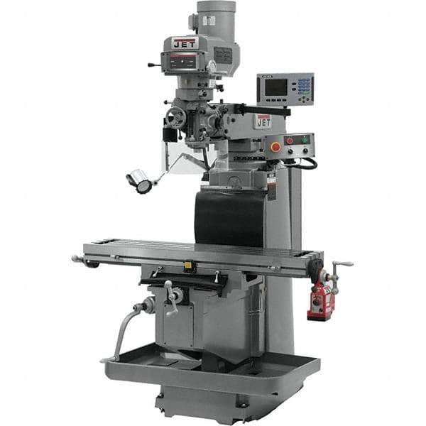 Jet - 54" Long x 12" Wide, 3 Phase Acu-Rite 200S CNC Milling Machine - Variable Speed Pulley Control, R8 Taper, 5 hp - Exact Tool & Supply