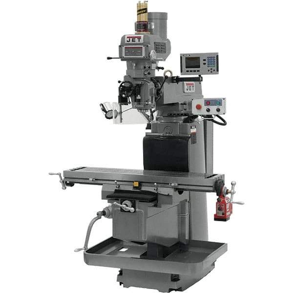 Jet - 54" Long x 12" Wide, 3 Phase Acu-Rite 200S CNC Milling Machine - Variable Speed Pulley Control, NT40 Taper, 5 hp - Exact Tool & Supply