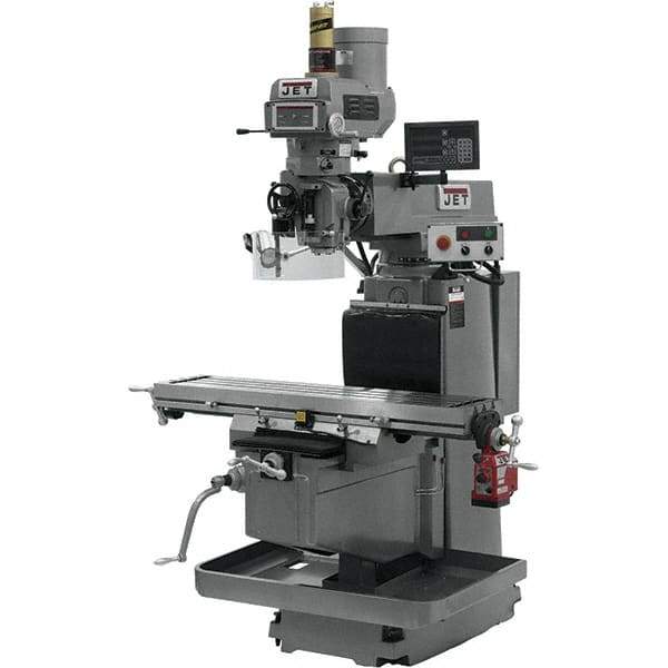 Jet - 54" Long x 12" Wide, 3 Phase Newall DP700 CNC Milling Machine - Variable Speed Pulley Control, NT40 Taper, 5 hp - Exact Tool & Supply