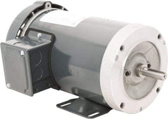 Leeson - 1 Max hp, 1,800 Max RPM, Premium Efficient Electric AC DC Motor - 230/460 V Input, Three Phase, 56C Frame, C-Face with Base Mount, TEFC Enclosure - Exact Tool & Supply