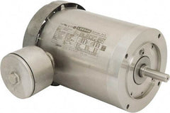Leeson - 1 Max hp, 1,800 Max RPM, Premium Efficient Electric AC DC Motor - 230/460 V Input, Three Phase, 56C Frame, C-Face Mount, TEFC Enclosure - Exact Tool & Supply