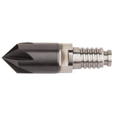 Kennametal - 5/8" Diam, 3.17mm LOC, 6 Flute, 1/8" Corner Chamfer End Mill Head - Solid Carbide, AlTiN Finish, Duo-Lock 16 Connection, Spiral Flute, 0° Helix - Exact Tool & Supply