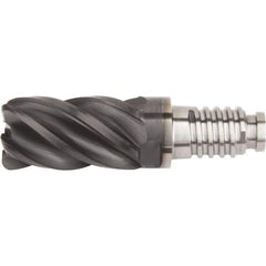 Kennametal - 3/8" Diam, 9/16" LOC, 5 Flute, 0.381mm Corner Radius End Mill Head - Solid Carbide, AlTiN Finish, Duo-Lock 10 Connection, Spiral Flute, 37 & 39° Helix - Exact Tool & Supply