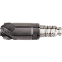 Kennametal - 16mm Diam, 3mm LOC, 6 Flute, 3mm Corner Radius End Mill Head - Solid Carbide, AlTiN Finish, Duo-Lock 16 Connection, Spiral Flute, 0° Helix - Exact Tool & Supply