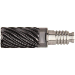 Kennametal - 5/8" Diam, 15/16" LOC, 11 Flute, 0.06" Corner Radius End Mill Head - Solid Carbide, AlTiN Finish, Duo-Lock 16 Connection, Spiral Flute, 36° Helix - Exact Tool & Supply