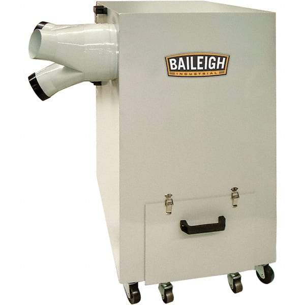 Baileigh - 5µm, 220 Volt Portable Metal Dust Collector - 30-1/2" Long x 21" Deep x 39-1/2" High, 4" Connection Diam, 1,450 CFM Air Flow, 10.4" Static Pressure Water Level - Exact Tool & Supply