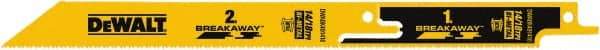 DeWALT - 9" Long x 1" Thick, Bi-Metal Reciprocating Saw Blade - Straight Profile, 14 to 18 TPI, Toothed Edge, Tang Shank - Exact Tool & Supply