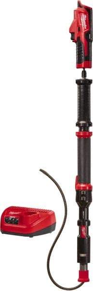Milwaukee Tool - 12V Lithium-Ion Battery Battery Drain Cleaning Machine - For 1-1/4" to 4" Pipe, 4' Cable - Exact Tool & Supply