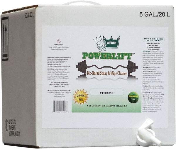 Werth Sanitary Supply - 5 Gal Box All-Purpose Cleaner - Liquid, Biodegradable, Butyl-Free, Phosphate-Free, No VOC, Water-Based, Floral - Exact Tool & Supply