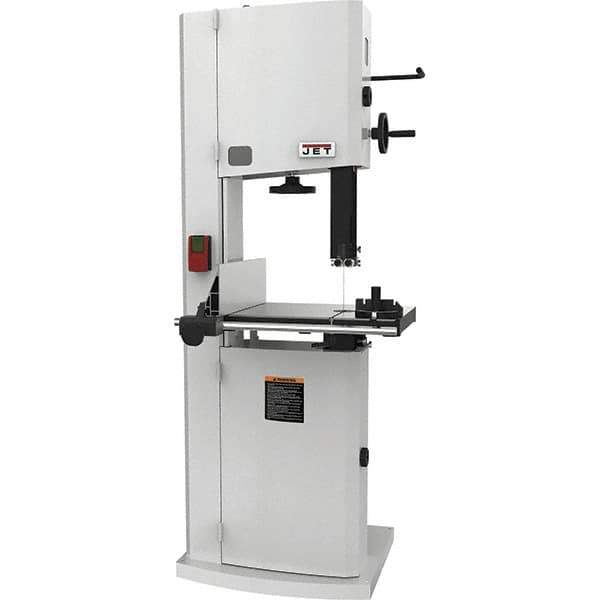 Jet - 14-1/8" Throat Capacity, Step Pulley Vertical Bandsaw - 3,100 SFPM, 3 hp, Single Phase - Exact Tool & Supply