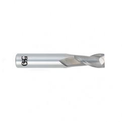1 Dia. x 4 Overall Length 2-Flute .045 C/R Solid Carbide SE End Mill-Round Shank-Center Cutting-Uncoated - Exact Tool & Supply