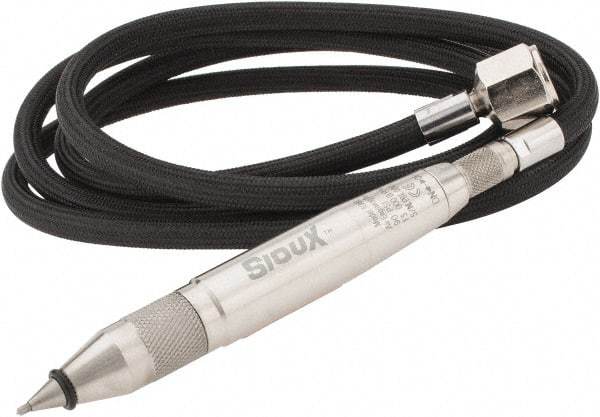 Sioux Tools - 13,000 BPM, 90 psi, 1/4 NPT Inlet, Air Engraving Pen - Includes 59" Hose - Exact Tool & Supply