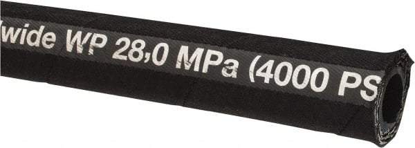 Parker - -8 Hose Size, 1/2" ID, 4,000 psi Work Pressure Hydraulic Hose - Synthetic Rubber, -40°F to 250°F - Exact Tool & Supply