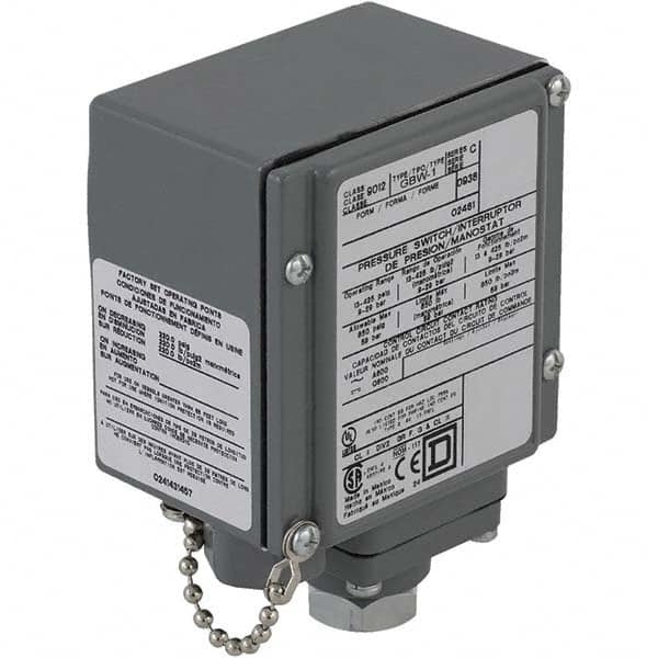 Square D - 4, 13 and 4X NEMA Rated, SPDT, 13 to 425 psi, Electromechanical Pressure and Level Switch - Exact Tool & Supply