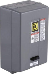 Square D - 120 Coil VAC at 60 Hz, 480 Coil VAC at 60 Hz, 45 Amp, NEMA Size 2, Nonreversible Enclosed Enclosure NEMA Motor Starter - 3 Phase hp: 10 at 200 VAC, 15 at 230 VAC, 25 at 460 VAC, 25 at 575 VAC, 1 Enclosure Rating - Exact Tool & Supply