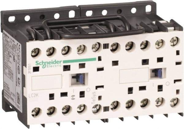Schneider Electric - 3 Pole, 230 to 240 Coil VAC at 50/60 Hz, 6 Amp at 440 VAC, Reversible IEC Contactor - BS 5424, CSA, IEC 60947, NF C 63-110, RoHS Compliant, UL Listed, VDE 0660 - Exact Tool & Supply