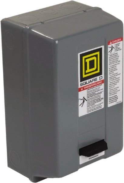 Square D - 220 Coil VAC at 50 Hz, 240 Coil VAC at 60 Hz, 18 Amp, Nonreversible Enclosed Enclosure NEMA Motor Starter - 2 hp at 1 Phase, 1 Enclosure Rating - Exact Tool & Supply