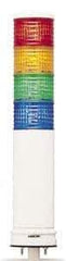 Schneider Electric - Blue, Green, Orange & Red LED Flashing & Steady Stackable Tower Light with Buzzer - 60 to 85 dB, Base Mount, IP54, 24V, -22 to 122°F - Exact Tool & Supply