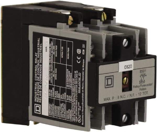 Square D - 2NO, 600 VAC Control Relay - Panel Mount - Exact Tool & Supply