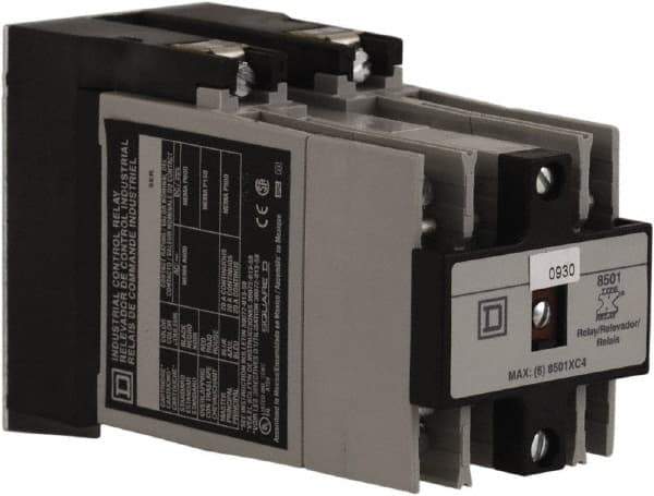 Square D - Electromechanical Screw Clamp General Purpose Relay - 20 Amp at 600 VAC, 6NO, 110 VAC at 50 Hz & 120 VAC at 60 Hz - Exact Tool & Supply
