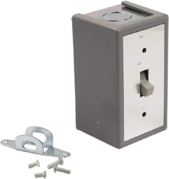 Square D - 3 Poles, 30 Amp, NEMA, Enclosed Toggle Manual Motor Starter - 1 hp at 90 VDC, 10 hp at 460 VAC, 10 hp at 575 VAC, 1-1/2 hp at 230 VDC, 2 hp at 115 VAC, 2 hp at 115 VDC & 7-1/2 hp at 230 VAC - Exact Tool & Supply