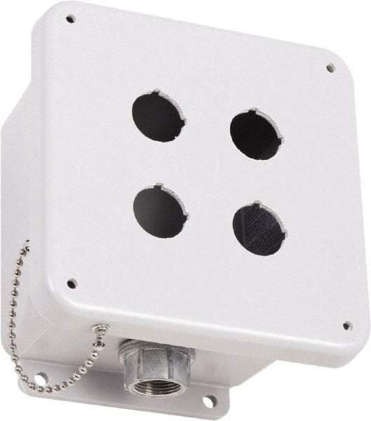 Square D - 4 Hole, 30mm Hole Diameter, Polymer Pushbutton Switch Enclosure - 3, 4, 13, 4X NEMA Rated - Exact Tool & Supply