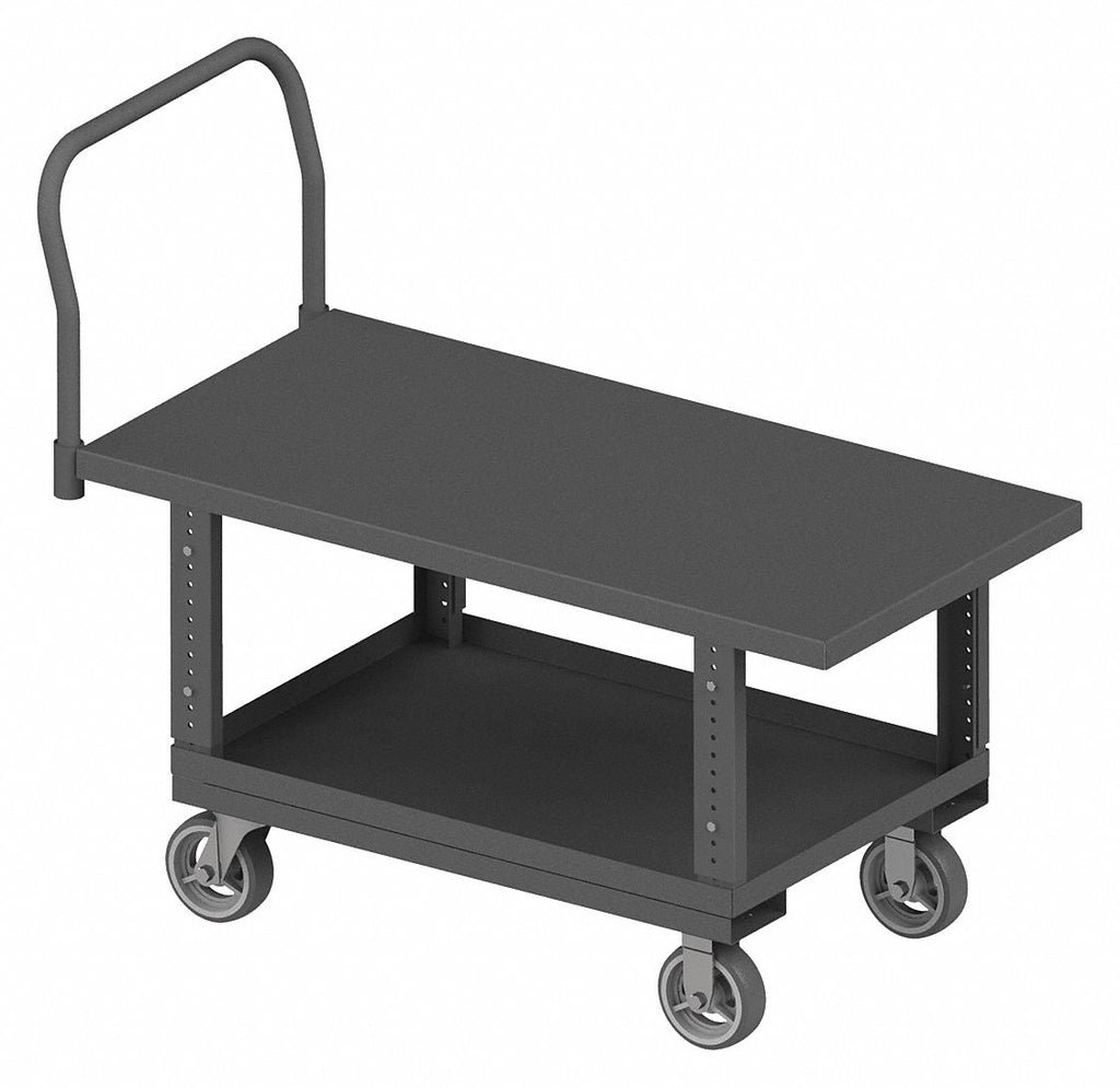 Two Shelf Raised Platform Truck, Steel Deck Material, Steel Frame Material, 2000 lb. Load Capacity