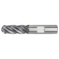 1/4x1/4x3/4x2-1/2 Ball Nose 4FL Carbide End Mill-Round Shank-AlTiN - Exact Tool & Supply