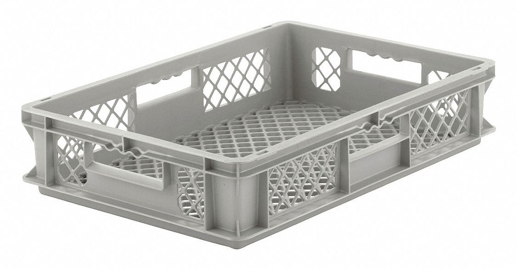 Straight Wall Container, Gray, 5"H x 24"L x 16"W, 1EA