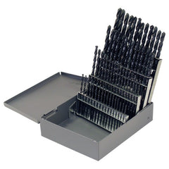 #1-#60 RHS / RHC HSS 135 Degree Split Point Heavy Duty Jobber Length Drill Set - Steam Oxide - Exact Tool & Supply