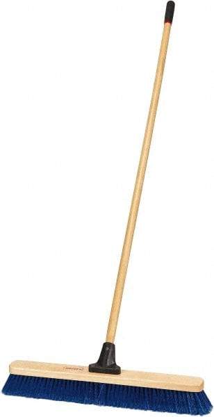 Harper Brush - 24" Medium Duty Polypropylene Push Broom - 2-7/8" Bristle Length, Wood Block, Bolt-On Handle Connection, Handle Included - Exact Tool & Supply